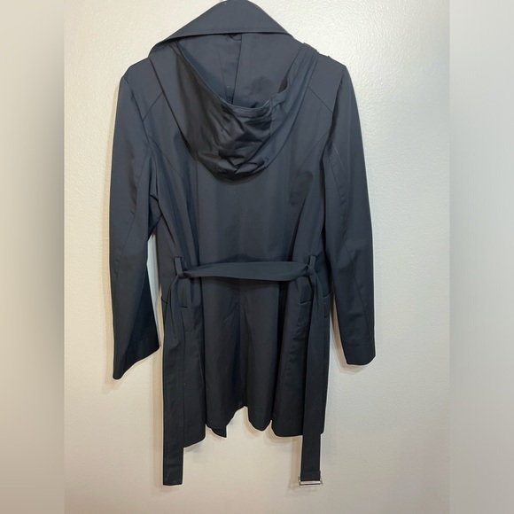 MICHAEL Michael Kors black trench coat with hood size Medium - Picture 2 of 6